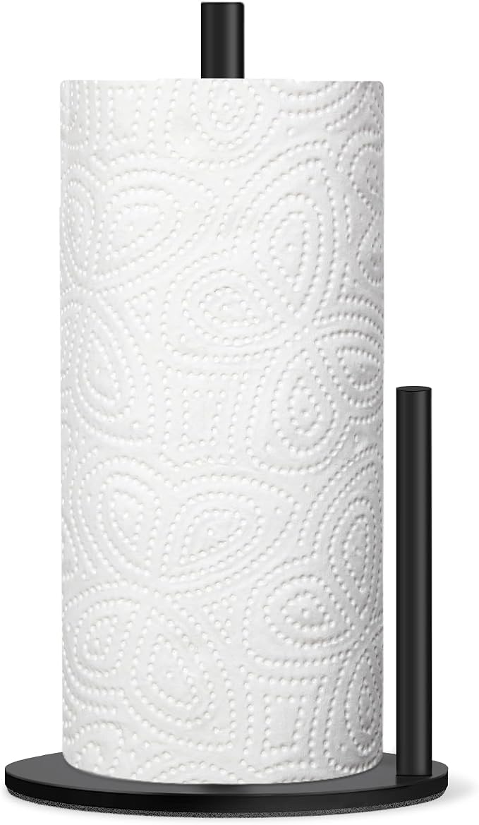 Paper Towel Holder Countertop, Premium Stainless Steel Black Paper Towel Holder by Unknown