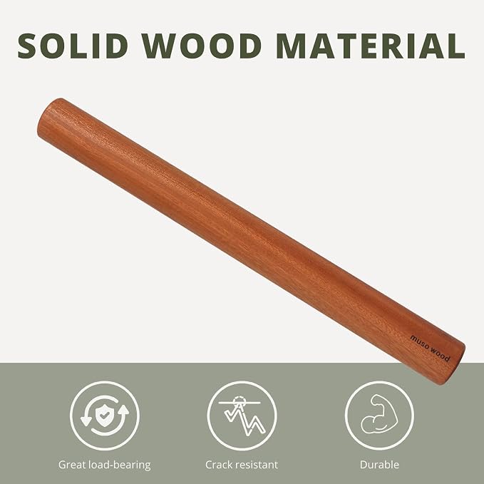 Muso Wood Sapele Wooden Dowel Rolling Pin - Image 3