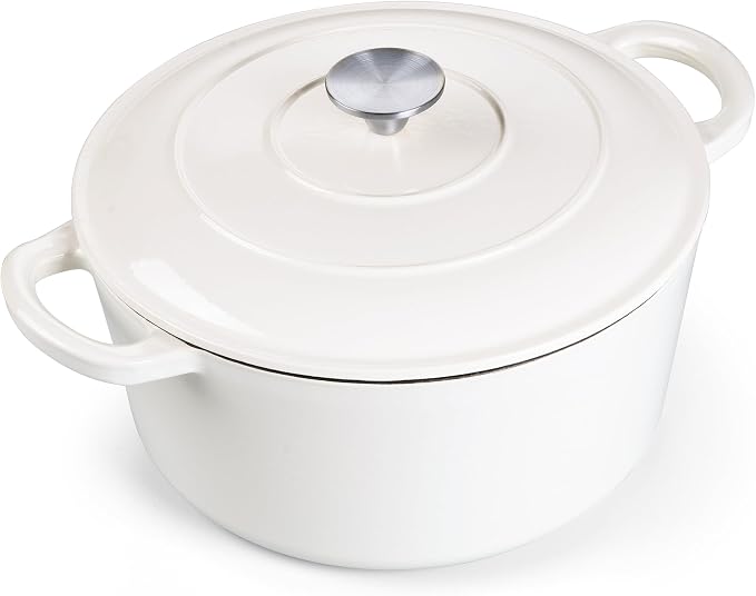 E-far 7QT Enameled Dutch Oven, Cast Iron Dutch Oven Pot by E-far