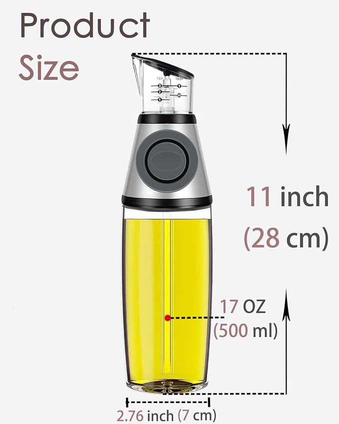 Oil Dispenser Bottle, 17oz Olive Oil Dispenser Oil Sprayer, Baking Frying - Image 2