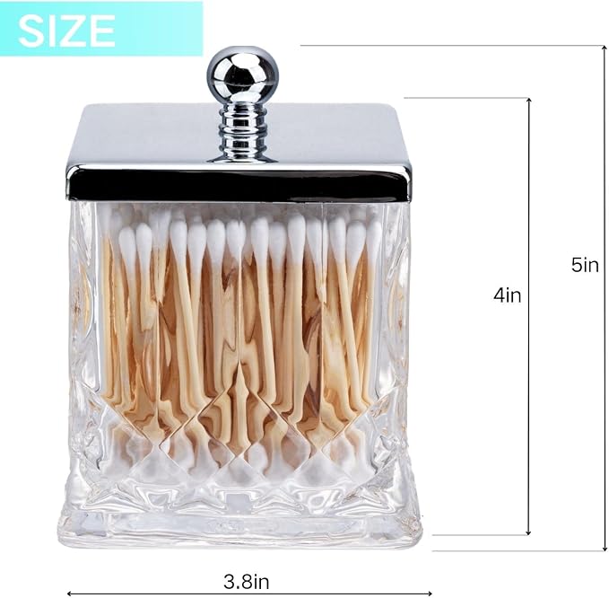 Qtip Holder, 15Oz Clear Glass Apothecary Jars - Image 6