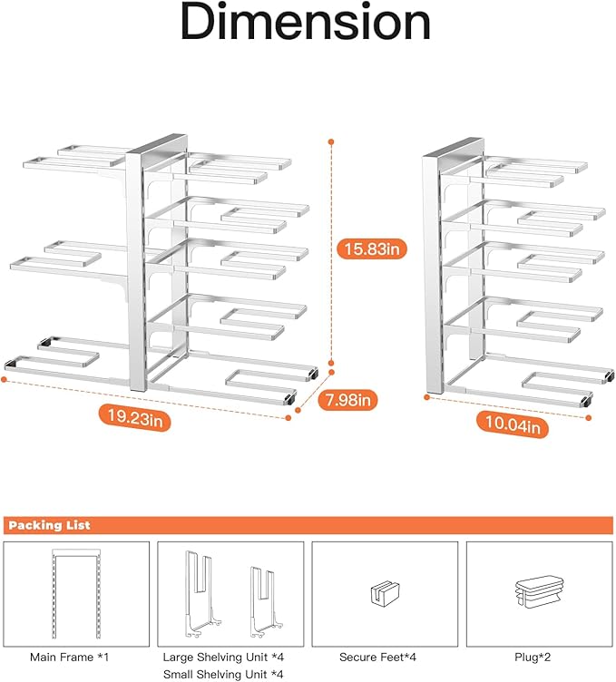 ORDORA Pots and Pans Organizer Rack - Image 4