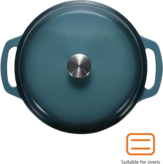 Amazon Basics Enameled Cast Iron Dutch Oven Pot - Image 2