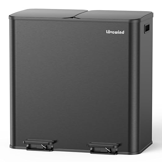 Lovewind Trash Can, 2 x 10.5 Gallon Garbage Can by LOVEWIND