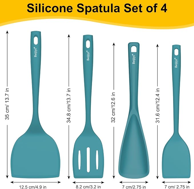 Beijiyi Silicone Spatula Set of 4, 600°F Heat Resistant, BPA Free Kitchen - Image 2