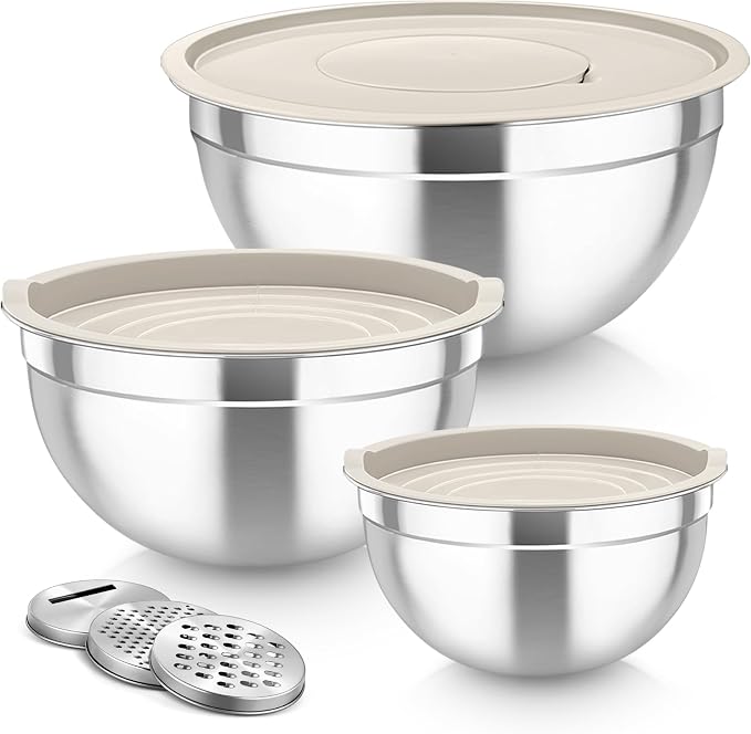 TeamFar Mixing Bowls, Stainless Steel Nesting Salad Bowls by TeamFar
