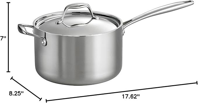 Tramontina Signature Tri-Ply Clad Stainless Steel 4-Quart Sauce Pan - Image 10