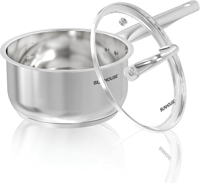 SUNHOUSE – 1.5 Quart Stainless Steel Sauce Pan by SUNHOUSE