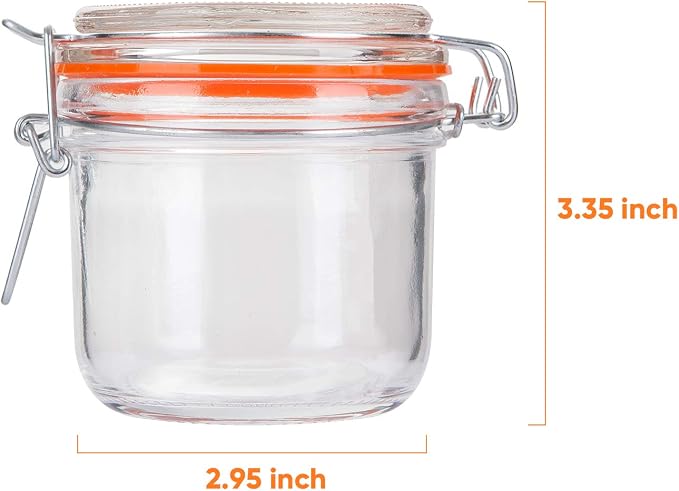 Encheng Glass Jars With Airtight Lids, 6 oz Mason Jars, Glass Jar With Leak - Image 2