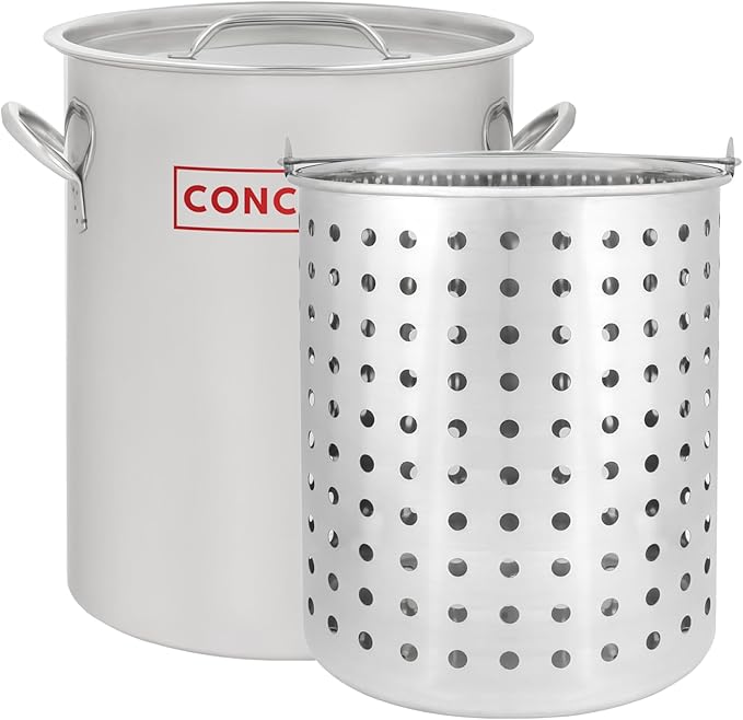 CONCORD 42 QT Stainless Steel Stock Pot w/Basket. Heavy Kettle. Cookware by ConcordCookware