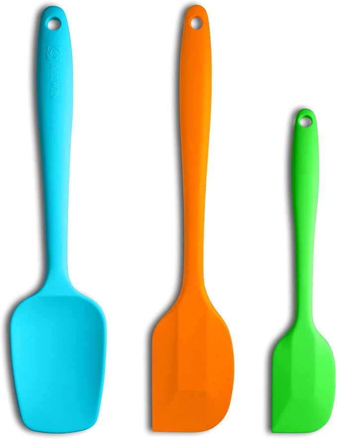 Silicone Spatula 3‑Piece Set Heat Resistant 600°F Non‑Stick Rubber Spatulas by ALLWIN-HOUSEWARE