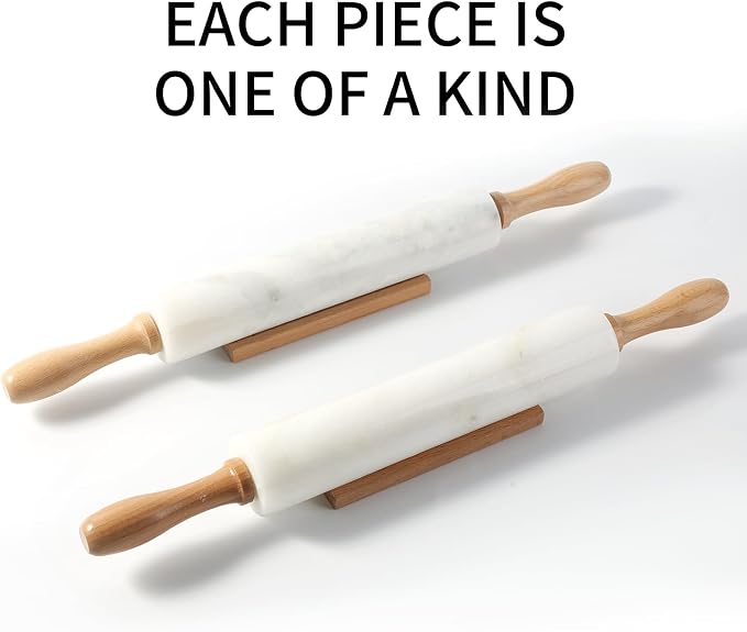 Koville Marble Rolling Pin, Non-Stick African Stone Polished Dough Roller - Image 5