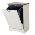 13 Gallons Tilt Out Trash Cabinet, Hidden Trash Can Cabinet Wooden Tilt Out Pet by TDLEAYYD