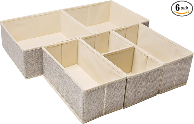 Criusia Underwear Drawer Organizer, 6 Set Foldable Underwear Drawer Organizer by Criusia