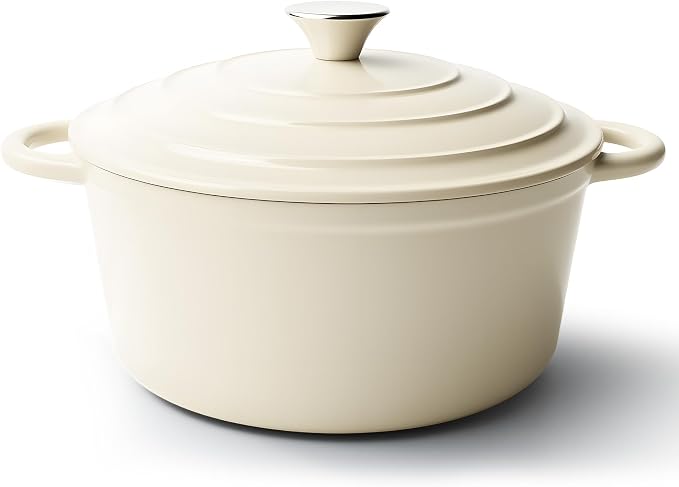 4.5 Quart Dutch Oven Pot with Lid, Non Stick Enameled Cast Iron Dutch Oven by Fijinhom