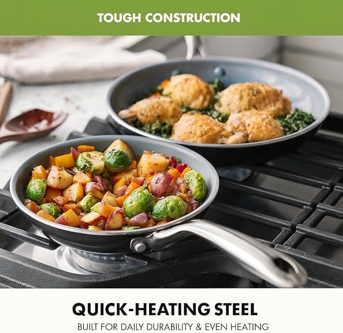 GreenPan Swift Healthy Ceramic Nonstick, Stainless Steel Handles, Dishwasher - Image 6