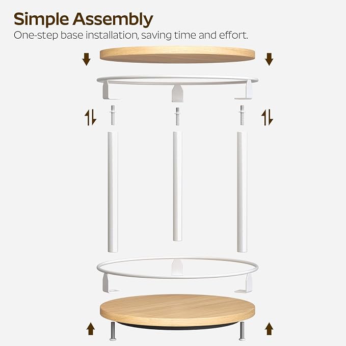 YATINEY Lazy Susan Organizer, Rotating Spice Rack, 2 Tier Spice Turntable - Image 5