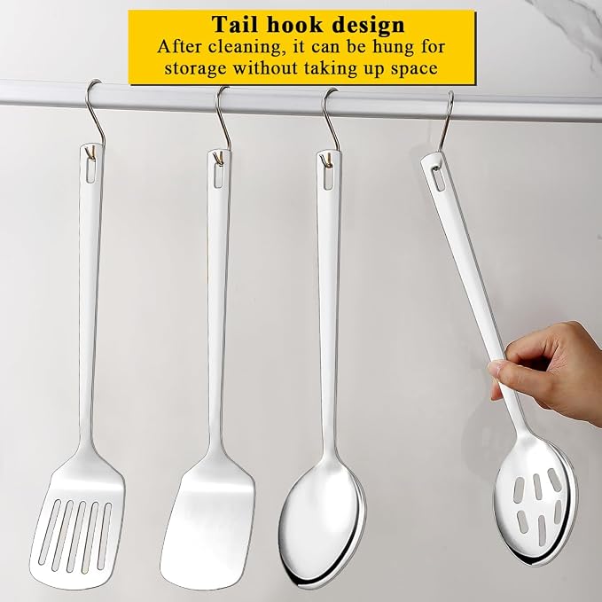 Homquen Stainless Steel Kitchen Utensils Set 4pcs, Cooking Utensils Set - Image 8