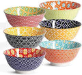 Metahom Ceramic Cereal Bowls Set of 6, Colorful Soup Bowls 23 Oz