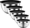 Mixing Bowls with Airtight Lids Set, Large Prep Metal Mixing Bowls by ZEENSUY