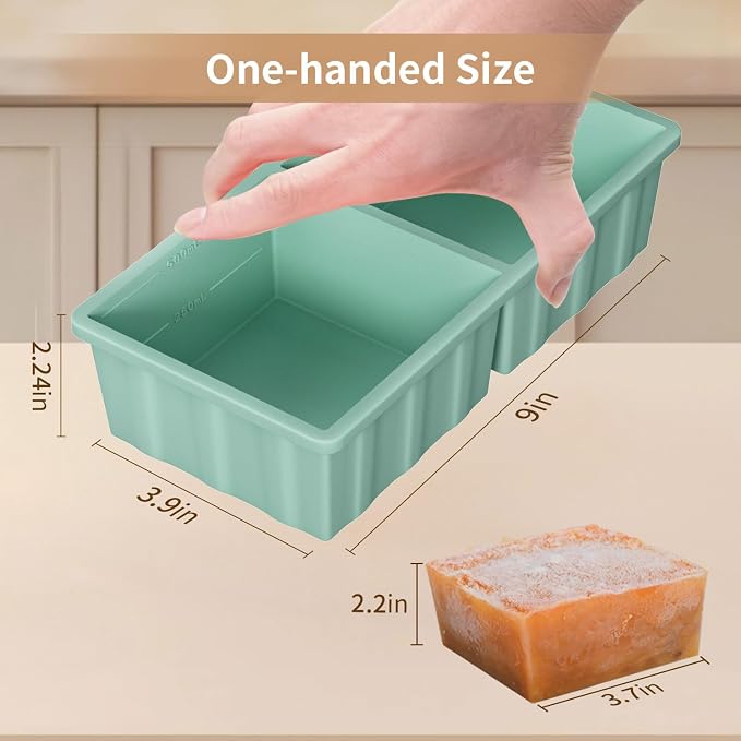 Silicone Freezer Tray for Soup Ice Cubes: 2-Cup Freezing Tray - Image 3