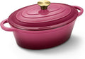 Oval Dutch Oven for Bread Baking, 4.5 Quart Non Stick Enameled Cast Iron Dutch by Kerilyn