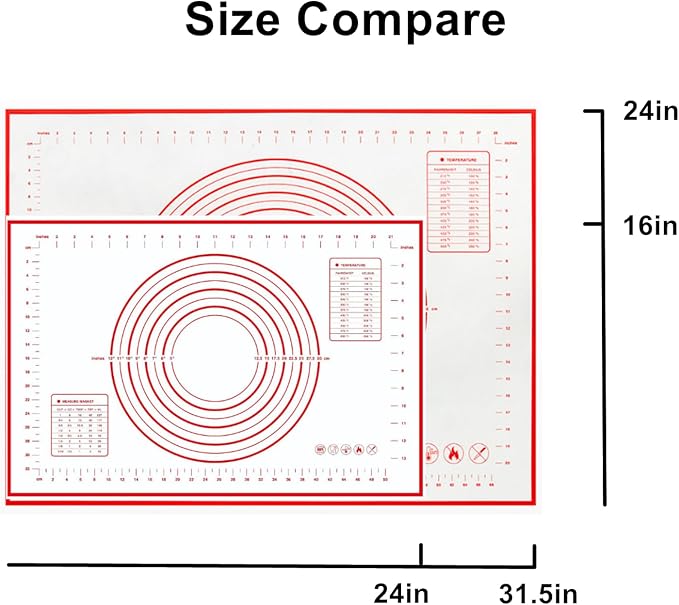 Large 24" x 16" Silicone Baking Mat | Non-Slip Pastry & Dough Mat - Image 3