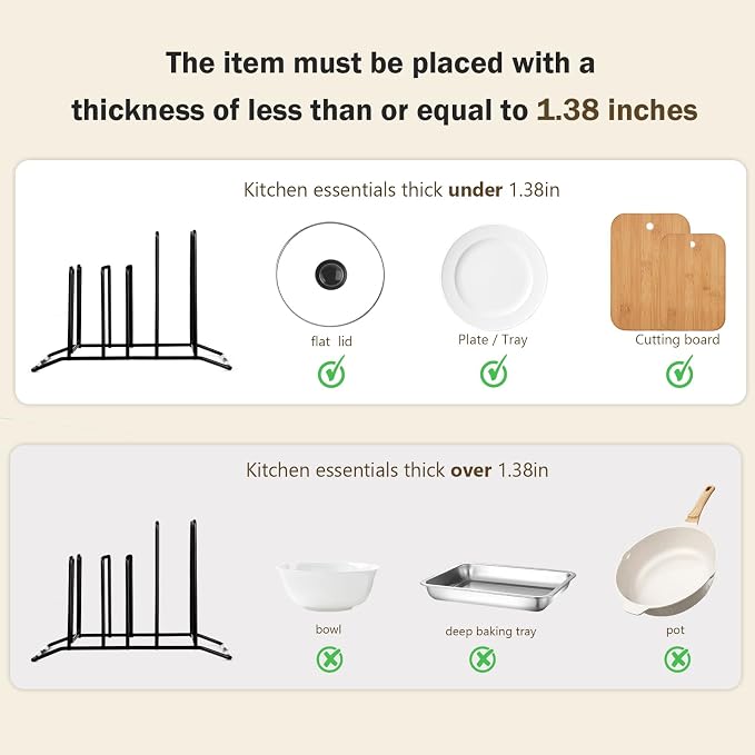 Pot Lid Organizer and Cutting Board Holder, Stainless Steel Kitchen Storage Rack - Image 2