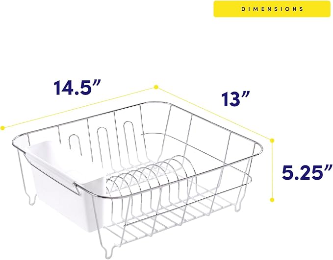 Sweet Home Collection Metal 2 Piece Dish Drying Rack Set Drainer - Image 4
