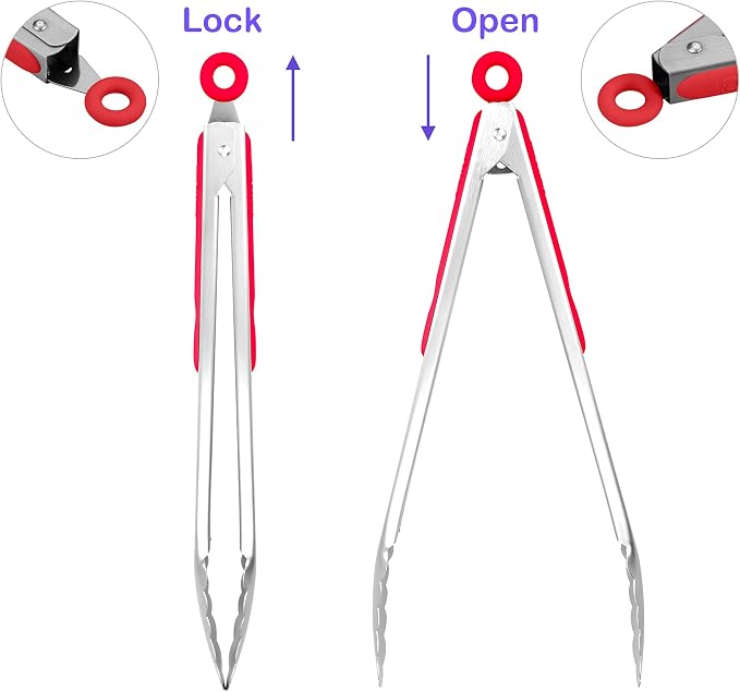 304 Stainless Steel Kitchen Cooking Tongs - Image 3