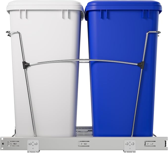Rev-A-Shelf RV-18KD-11RC-S Double Pullout Trash Can - Image 8