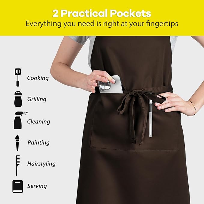 ROTANET Extra Large Apron for Men Adjustable Bib Aprons - Image 4