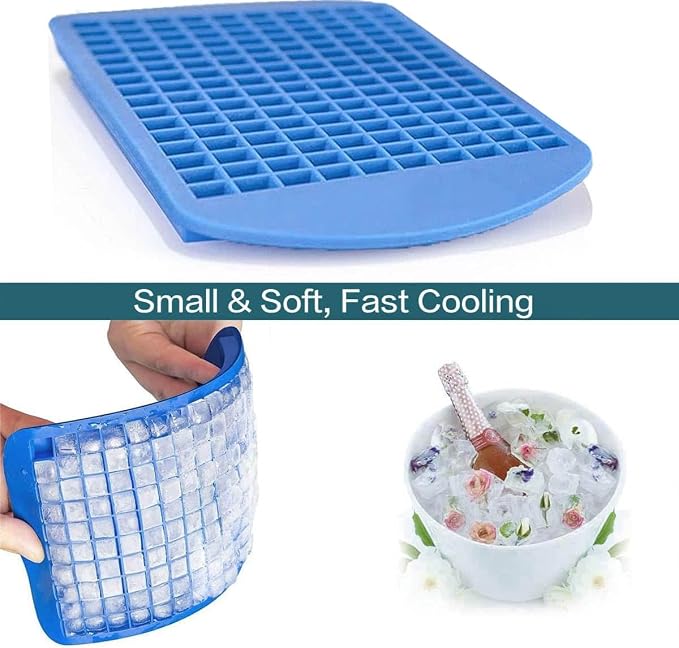 Silicone Ice Cube Tray, 160 Mini Crushed Ice Cube Molds Easy Release Small Ice - Image 3
