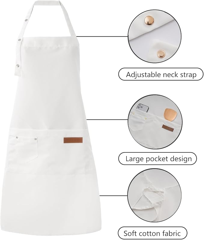 Tosewever Art Aprons for Women Painting Pottery Baking, Mens Buckle Straps - Image 6