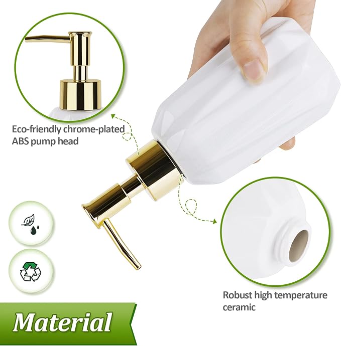 Natheeph Dish Soap Dispenser, Hand Soap Dispenser Ceramic Bottle, Refillable - Image 3