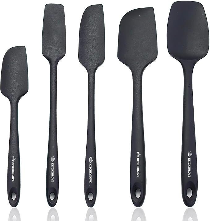 KITCHENLOVE Premium 600°F Heat Resistant 5 Piece Silicone Spatula Set by KITCHENLOVE
