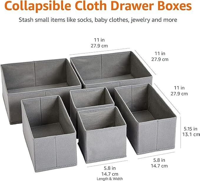 Amazon Basics Collapsible Cloth Drawer Organizer Boxes - Image 2