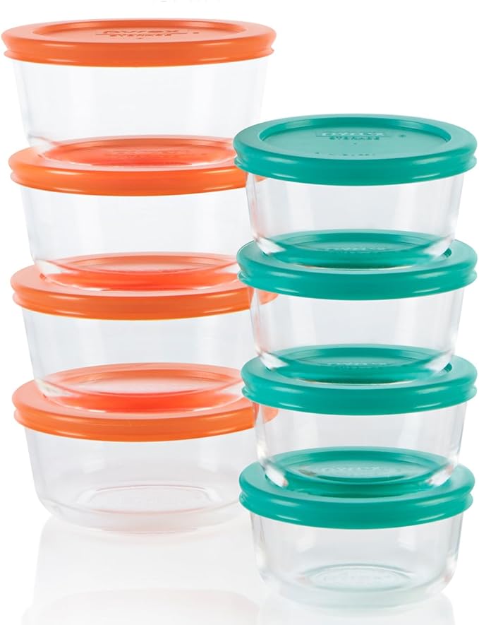 Pyrex Simply Store Small Glass Food Storage Containers Set, Meal Prep Containers by Pyrex
