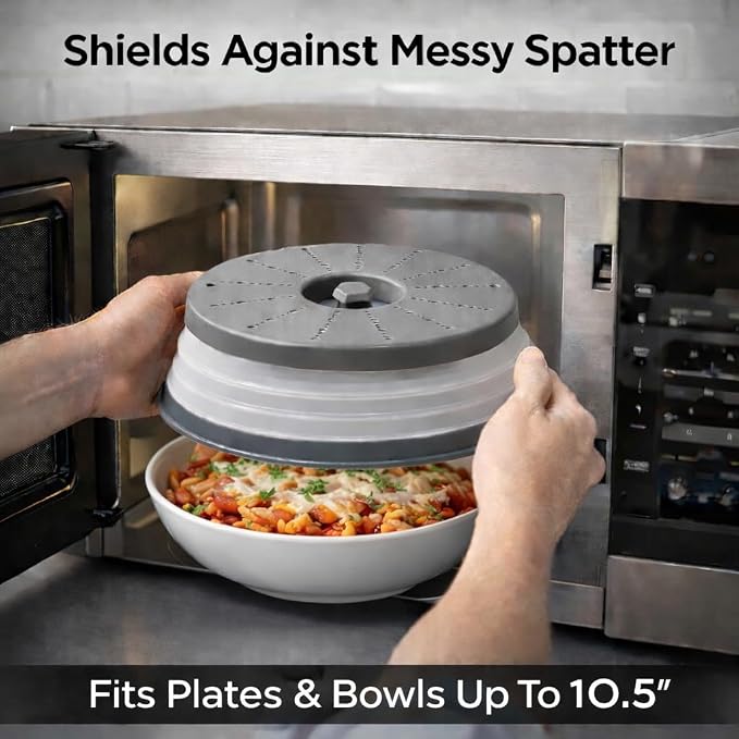 HIC Kitchen Collapsible Microwave Food Cover, BPA Free, Contains Splatter and - Image 2
