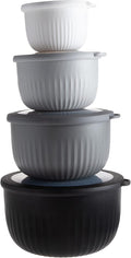 COOK WITH COLOR Prep Bowls with Lids- Wide and Deep Nesting Plastic Small by CookwithColor