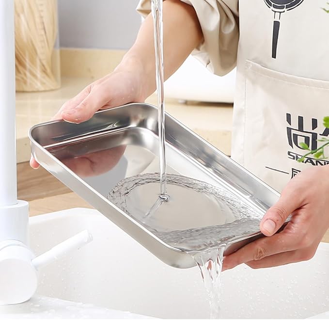 Little Serving Trays Stainless Steel 304 in Bulk Small Cookie Baking Sheet Pans - Image 5
