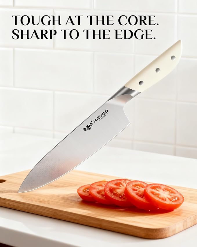 Kitchen Knife Set with Block: 14-Piece German Stainless Steel Full Tang - Image 4