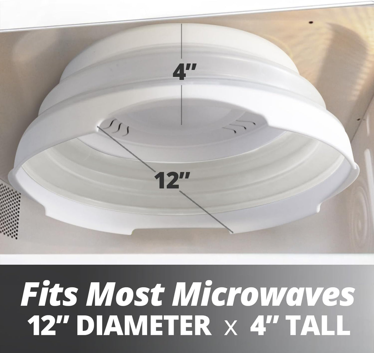 HOVER COVER Magnetic Microwave Splatter Cover - 12-Inch Collapsible