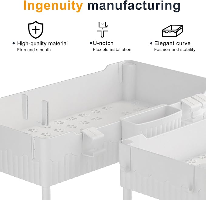 Sevenblue 2 Pack Under Sink Organizer, Under Bathroom Cabinet Organizer - Image 5