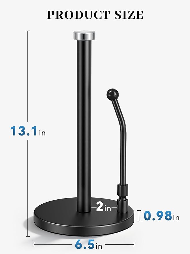 SMARTAKE Paper Towel Holder, Paper Towel Dispenser Standing Weighted Base Non - Image 5
