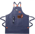 Plus Size Kitchen Apron for Men Women, Cross Back Cotton Canvas Chef Apron by Unknown
