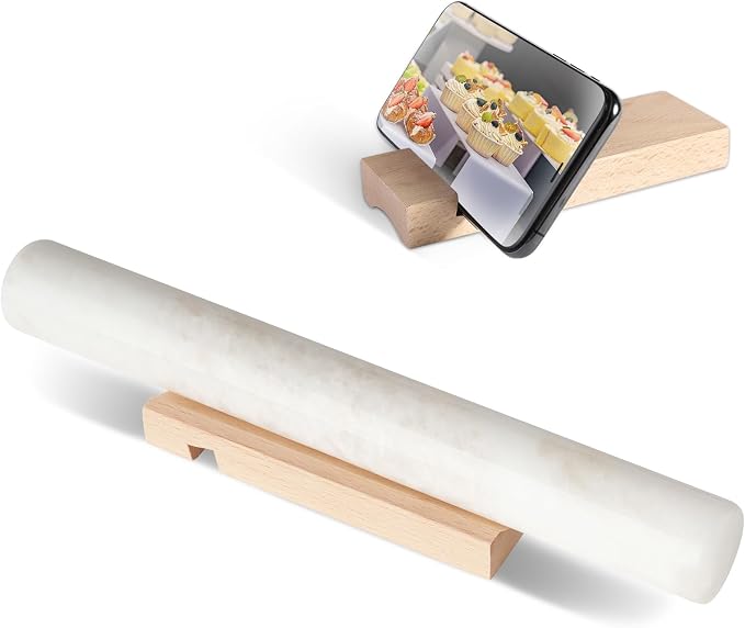 Koville African Natural Marble French Rolling Pin, 16inch Non-Stick Rolling Pin by Koville