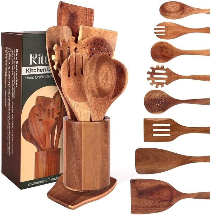 Wooden Spoons for Cooking Set of 10 - Image 8