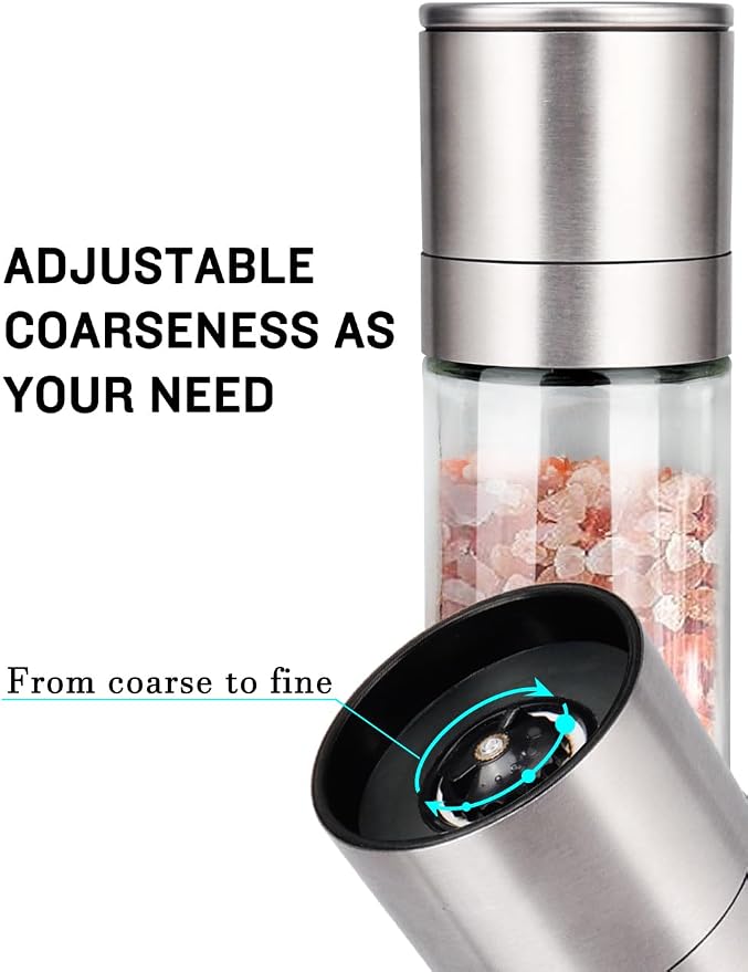 Gulex® Salt Grinder Pepper Mill, Refillable, Adjustable Coarseness Black Pepper - Image 3