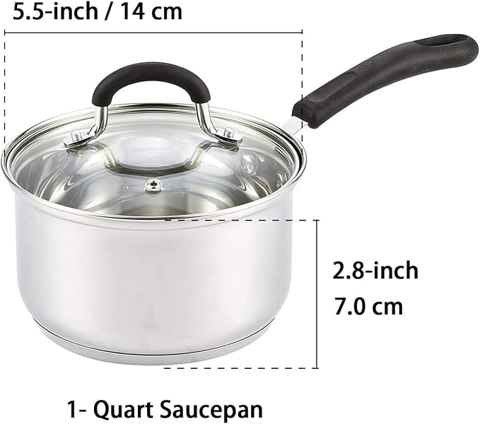 Cook N Home 1 Quart Stainless Steel Saucepan - Image 2